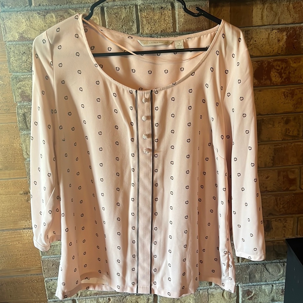 Light pink long sleeve blouse. No stains